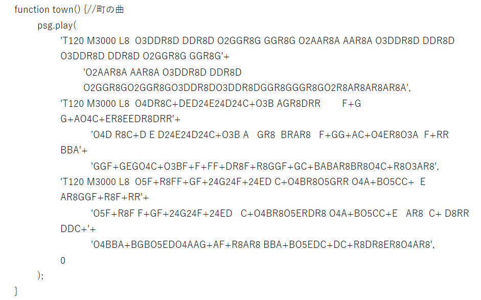 MMLで書いた町のBGM試作